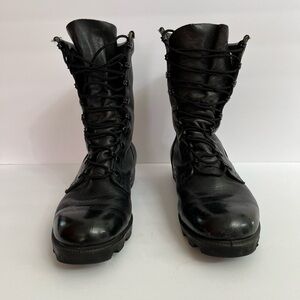 Vintage Black Leather Combat RO Search Boots
